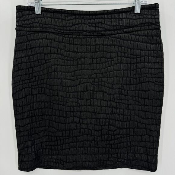 DRIES VAN NOTEN Black Textured Pencil Mini Skirt Size 40 EUR 12 US - Picture 1 of 4